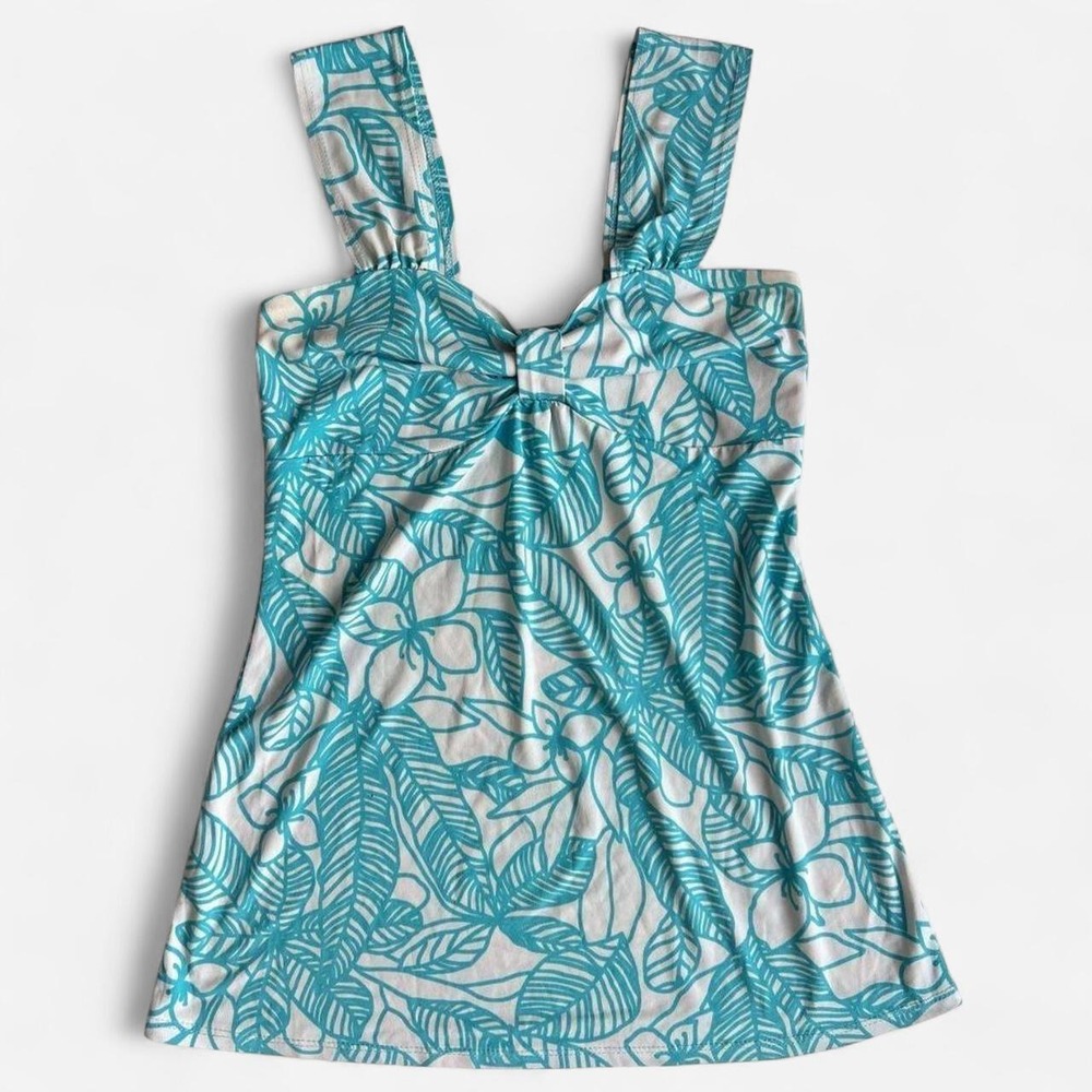 Y2K Marianne Blue and White Babydoll Top
